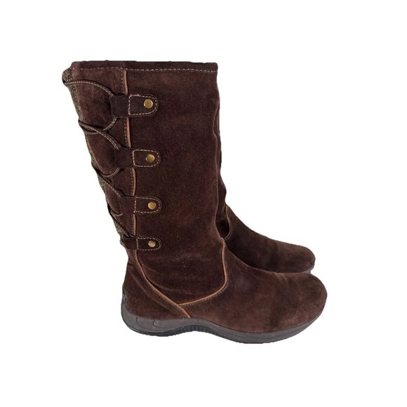 Sierrawest Brown Suede Mid-Calf Winter Boots Women’s 8.5M Leather Lined Warm - Picture 4 of 14